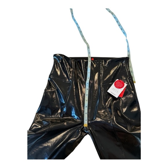 SPANXshape Faux Leather Patent Leggings Pull On Black Ankle Pants Size M NEW - Picture 7 of 13